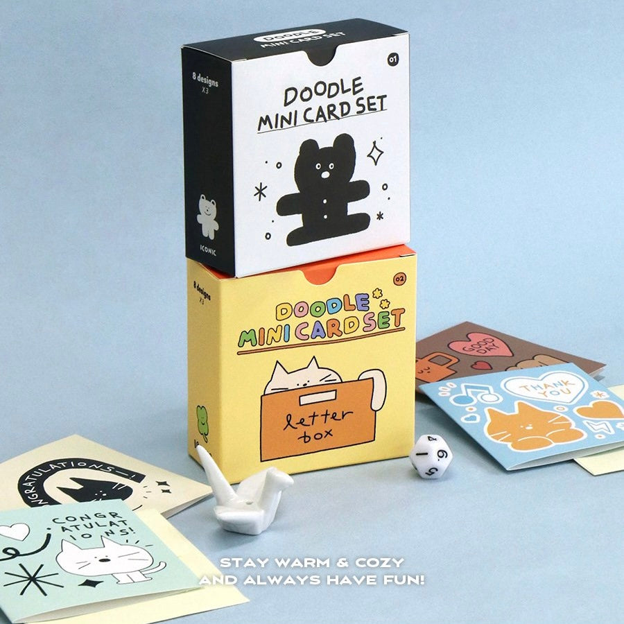 Doodle Mini Card Set – Hanji Gifts