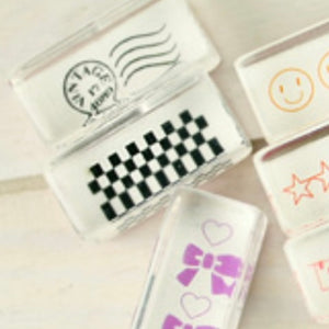 Checkerboard Pattern Crystal Mini Stamp