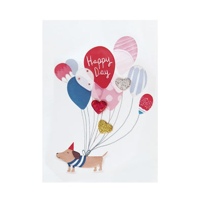 Happy Day Balloon Puppy Card