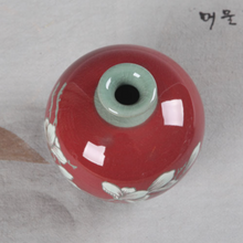 Load image into Gallery viewer, Round Red Jinsa Magnolia Vase