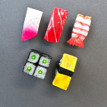 Load image into Gallery viewer, Mini Fresh Sushi Magnets - 5 Piece Set