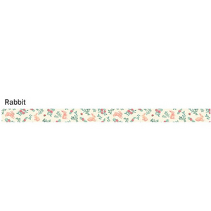 Flower Pattern Masking Tape - Rabbit