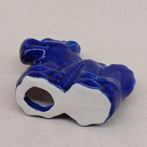 Blue Glaze Dragon - Miniature Ceramic Figurine
