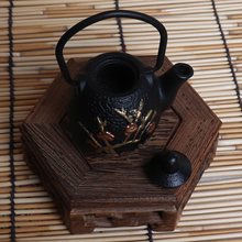Load image into Gallery viewer, Mini Cast Iron Decorative Tea Pot - Plum Blossom Orchid