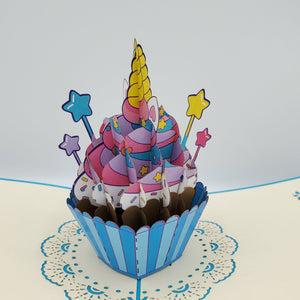 Birthday Unicorn Cupcake - Pop Up