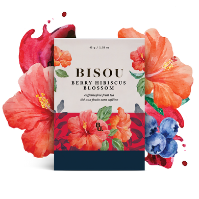 Berry Hibiscus Blossom - Caffeine Free Fruit Tea - Bisou Bar (15 Tea Bags)