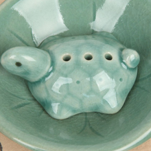 Load image into Gallery viewer, Celadon Turtle Incense Holder with Plate