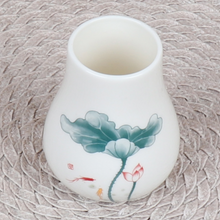 Load image into Gallery viewer, Small White Porcelain Floral Vase