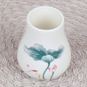 Small White Porcelain Floral Vase