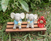 Load image into Gallery viewer, Elephant Picnic Figurine Set