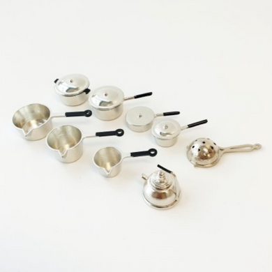 Miniature Metal Pot Set - 9 Pieces