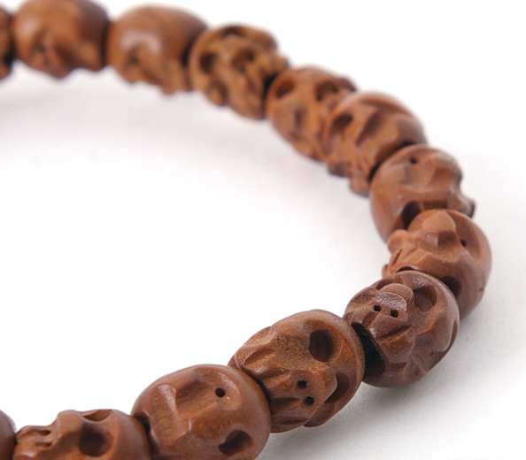 Wooden best sale skull bracelet
