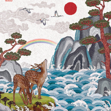 Deer and Scenic View - Greeting Card