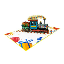 Load image into Gallery viewer, Colourful Birthday Train - Pop Up Card