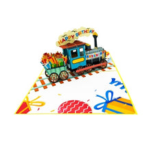 Load image into Gallery viewer, Colourful Birthday Train - Pop Up Card