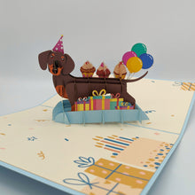 Load image into Gallery viewer, Birthday Dachshund Pop Up Card
