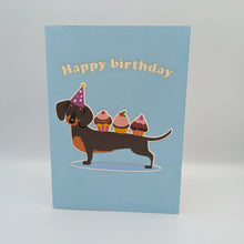Load image into Gallery viewer, Birthday Dachshund Pop Up Card