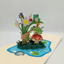Load image into Gallery viewer, Froggy Pond Pop Up Card