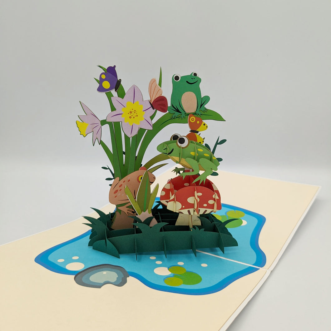 Froggy Pond Pop Up Card