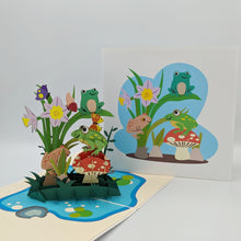 Load image into Gallery viewer, Froggy Pond Pop Up Card