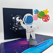 Load image into Gallery viewer, Happy Birthday Astronaut Pop Up Card
