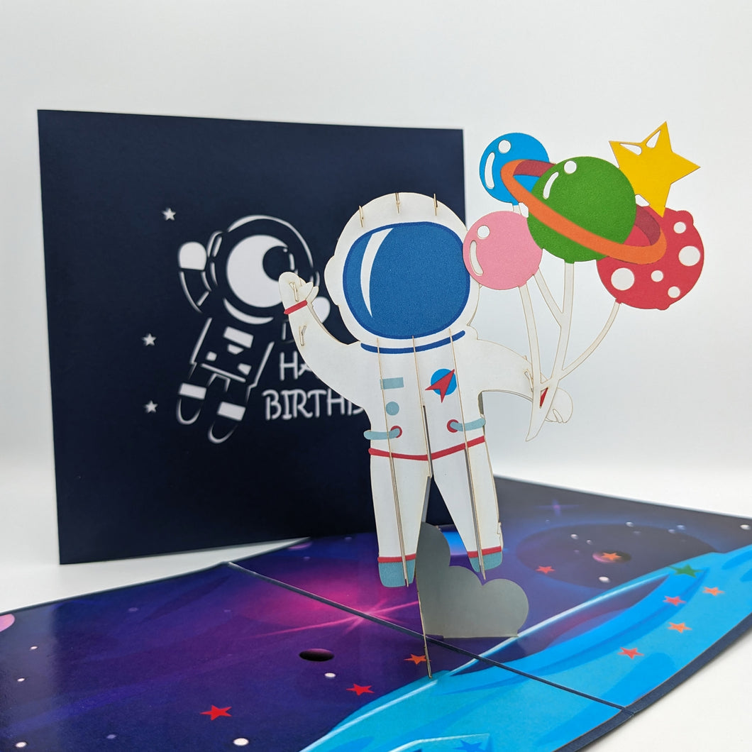 Happy Birthday Astronaut Pop Up Card