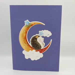 Hedgehog Moon Pop Up Card