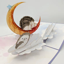 Load image into Gallery viewer, Hedgehog Moon Pop Up Card