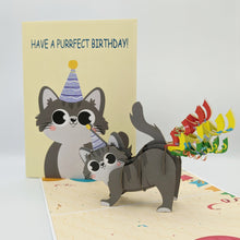 Load image into Gallery viewer, Purrfect Birthday Pop Up Card