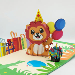 Happy Birthday Lion Pop Up Card