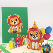 Load image into Gallery viewer, Happy Birthday Lion Pop Up Card