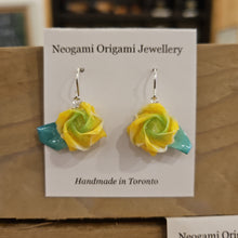 Load image into Gallery viewer, Neogami Origami Jewellery - Rose Earrings