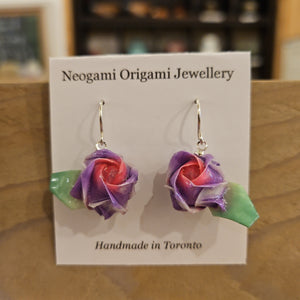 Neogami Origami Jewellery - Rose Earrings