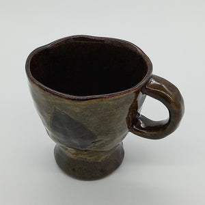 Buncheong Casting Dark Leaf Mug