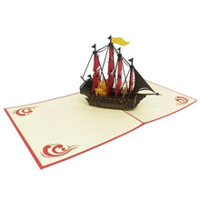 Load image into Gallery viewer, Swirly Ship - Pop Up Card