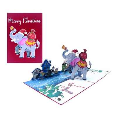 Christmas Elephant - Pop Up Card