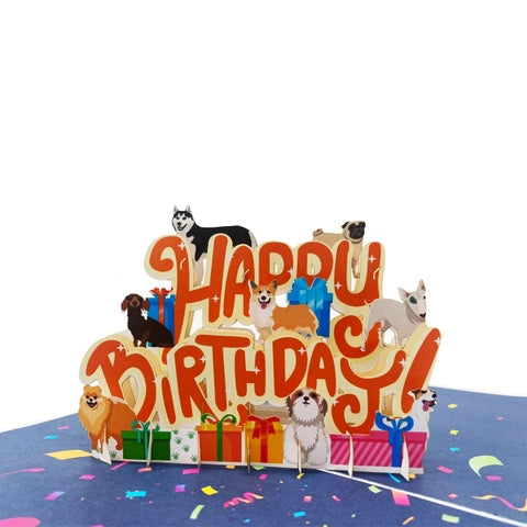 Happy Birthday Dogs - Pop Up Card