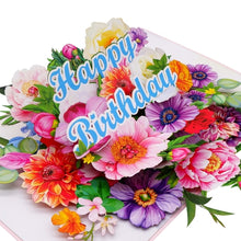 Load image into Gallery viewer, Lush Birthday Bouquet - Pop Up Card