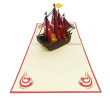 Load image into Gallery viewer, Swirly Ship - Pop Up Card