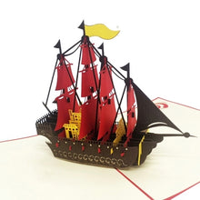 Load image into Gallery viewer, Swirly Ship - Pop Up Card