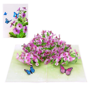 Purple Daisy Garden - Pop Up Card