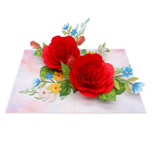 Load image into Gallery viewer, Red Roses - Pop Up Card