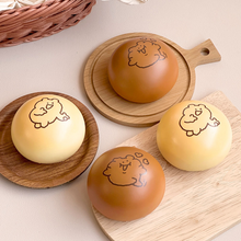Load image into Gallery viewer, Bear Bread Squishy Keychain