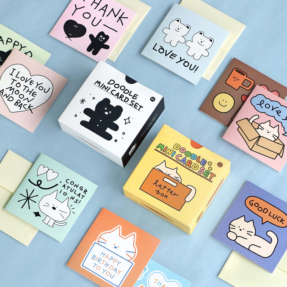 Doodle Mini Card Set – Hanji Gifts