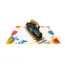 Load image into Gallery viewer, Colourful Birthday Train - Pop Up Card