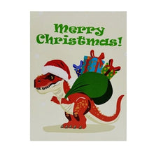 Load image into Gallery viewer, Christmas T-Rex - Pop Up Card