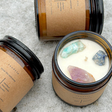 Trust the Universe Crystal Manifesting Intention Candle