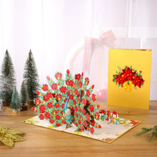 Load image into Gallery viewer, Peacock Poinsettia - Pop Up Card