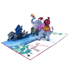 Load image into Gallery viewer, Christmas Elephant - Pop Up Card