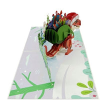 Load image into Gallery viewer, Christmas T-Rex - Pop Up Card
